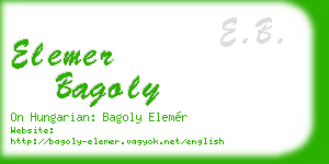 elemer bagoly business card
