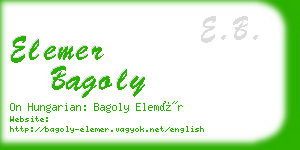 elemer bagoly business card